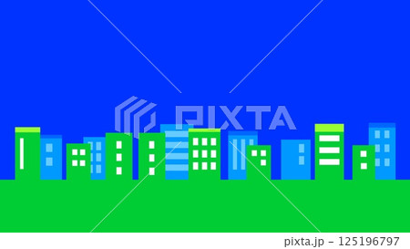 街並み　グリーン　ブルー 125196797