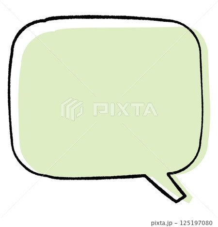 線画手書き風のシンプルな吹き出し　角丸しっぽ右四角　おしゃれカラー 125197080
