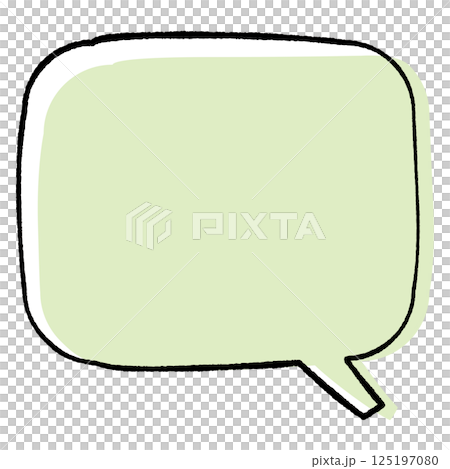 線画手書き風のシンプルな吹き出し　角丸しっぽ右四角　おしゃれカラー 125197080