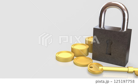 The Master key and lock for security or Business concept 3d Rendering. 125197758