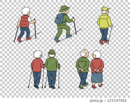 一位老人運動的背影 125197992