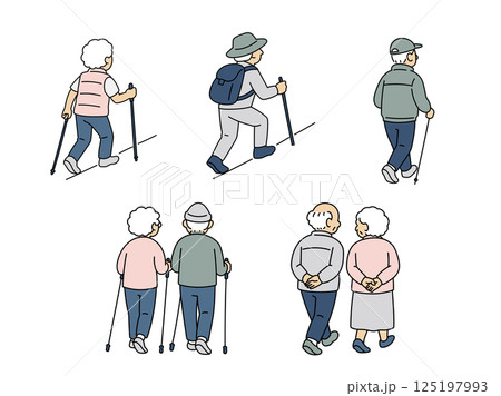 運動するシニアの後ろ姿 125197993