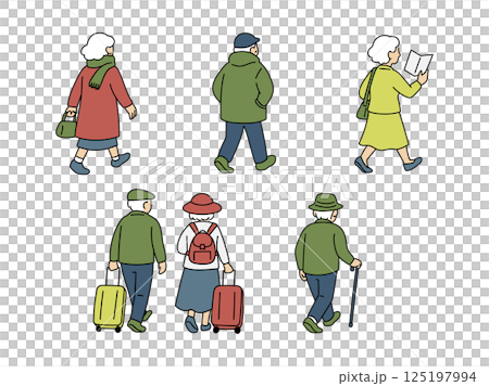 Back view of a senior going out 125197994