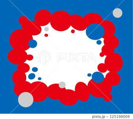 大阪EXPO万博スタイルの青と赤のイラストフレームベクター背景3 大阪EXPO万博スタイルの青と赤のイラストフレームベクター背景3 125198009