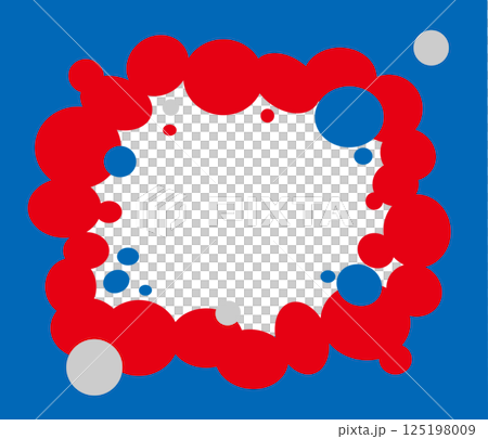 大阪EXPO万博スタイルの青と赤のイラストフレームベクター背景3 大阪EXPO万博スタイルの青と赤のイラストフレームベクター背景3 125198009