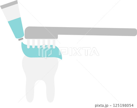 歯磨きするグラフィック素材イラスト 歯磨きするグラフィック素材イラスト 125198054