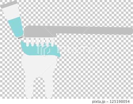 歯磨きするグラフィック素材イラスト 歯磨きするグラフィック素材イラスト 125198054