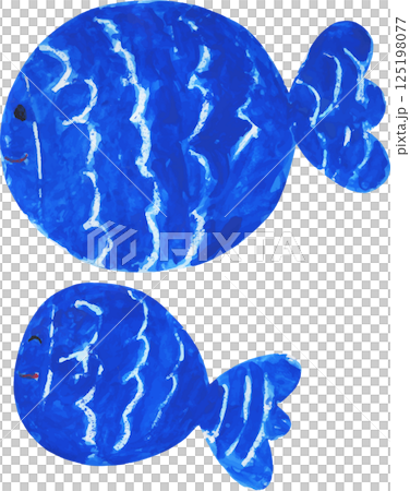 子供が制作した魚の絵の具ハンドクラフト 子供が制作した魚の絵の具ハンドクラフト 125198077