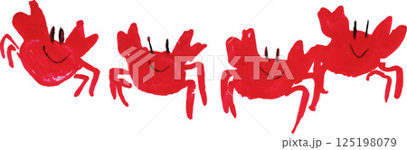 子供が描いたカニの絵 125198079