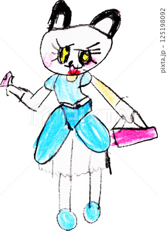 子供が描いた猫のおもちゃ 125198092