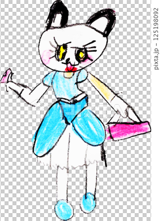 子供が描いた猫のおもちゃ 125198092