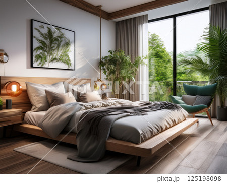 おしゃれなベッドルーム おしゃれなベッドルーム 125198098