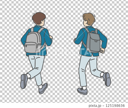 通学中の高校生男子の後ろ姿 125198636