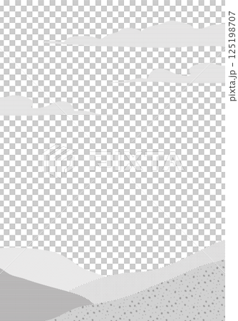 Black and white plateau and sky vector simple landscape background transparent illustration 125198707