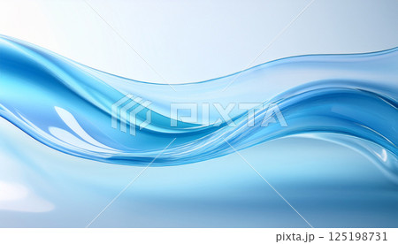 青の流れるライン3Dテクスチャ背景 125198731