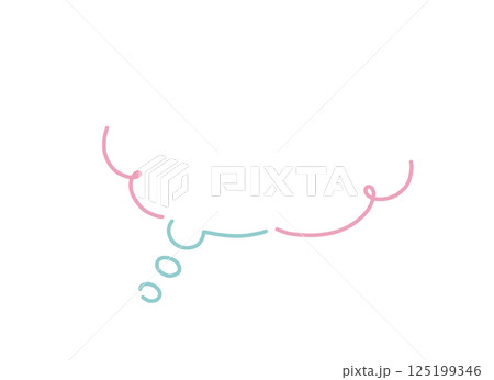 かわいい考え中の吹き出しイラスト素材 かわいい考え中の吹き出しイラスト素材 125199346