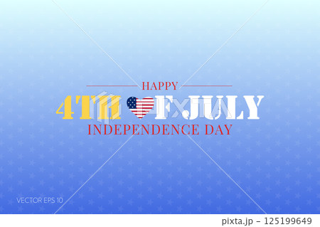 Heart of Freedom with Flag on Blue Gradient 125199649