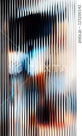 Abstract blurred vertical light stripes reflection in vibrant colors 125200142