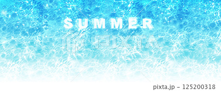 光り輝く透明感のある波　Summer　ブルーの水面の背景 125200318
