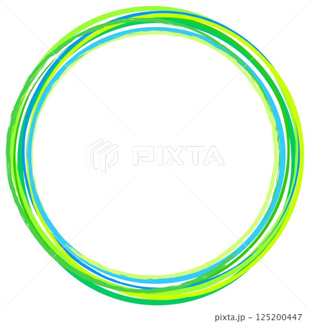 フレーム　輪　グリーン　白背景 125200447