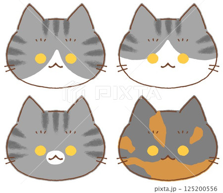 サバトラ猫とサビ猫の顔 125200556
