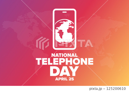 National Telephone Day. April 25. Holiday concept. Template for background, banner, card, poster 125200610
