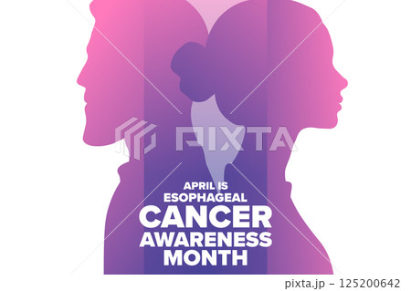 April is Esophageal Cancer Awareness Month. Template for background, banner, card, poster with text 125200642