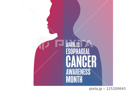 April is Esophageal Cancer Awareness Month. Template for background, banner, card, poster with text 125200643