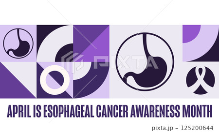 April is Esophageal Cancer Awareness Month. Template for background, banner, card, poster with text 125200644