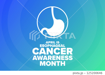 April is Esophageal Cancer Awareness Month. Template for background, banner, card, poster with text April is Esophageal Cancer Awareness Month. Template for background, banner, card, poster with text 125200646