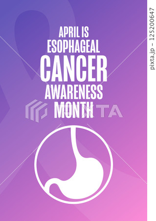 April is Esophageal Cancer Awareness Month. Template for background, banner, card, poster with text April is Esophageal Cancer Awareness Month. Template for background, banner, card, poster with text 125200647