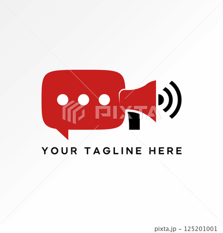 Logo design graphic concept creative premium vector stock image top sell chat symbol megaphone speaker signal talk alarm media network service social 125201001