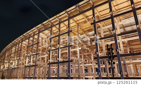 大阪万博 綺麗な夜の大屋根リング 大阪万博 綺麗な夜の大屋根リング 125201115