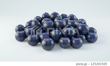 Fresh and Juicy Blueberries Piled on Light Background 125201505