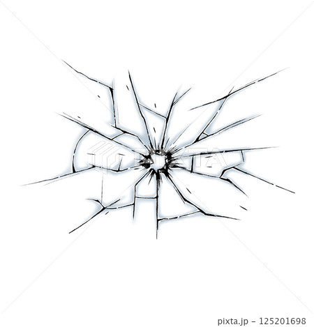 横に広がるガラスの影あり銃痕 横に広がるガラスの影あり銃痕 125201698