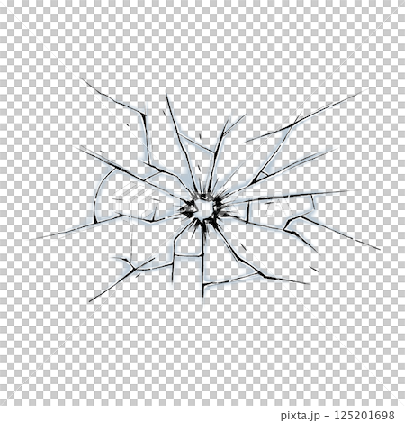 横に広がるガラスの影あり銃痕 横に広がるガラスの影あり銃痕 125201698