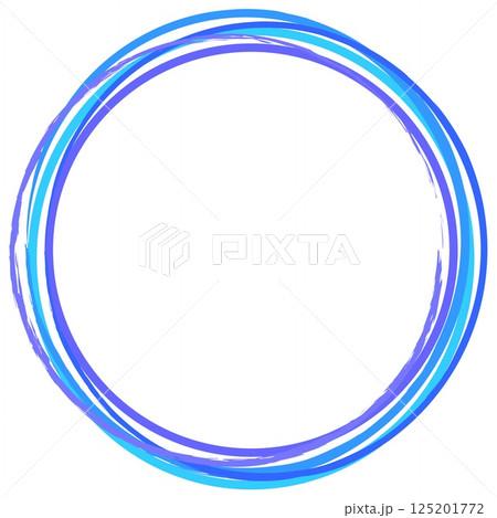 フレーム　輪　ホワイトスペース　ブルー 125201772