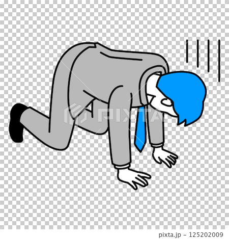 一名西裝革履的男子跪地，心情低落 125202009