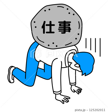 仕事のプレッシャーに押しつぶされそうになるカジュアルな男性 125202011