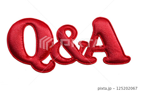 「Q&A」の文字の刺繍のワッペン 125202067