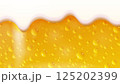 泡がこぼれる美味しそうなビールのデザイン背景 125202399