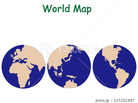 地球をイメージした世界地図のイラスト 125202897