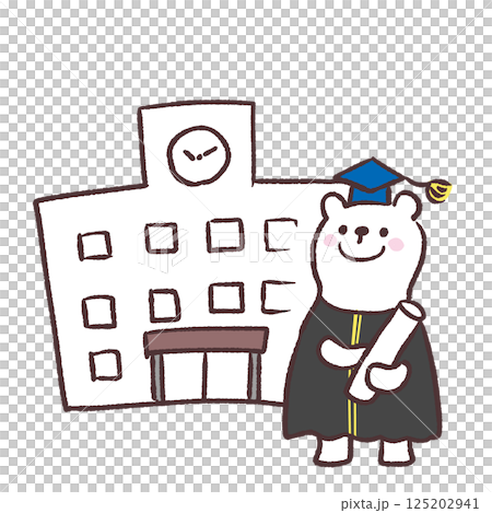 School and bear illustration School and bear illustration 125202941
