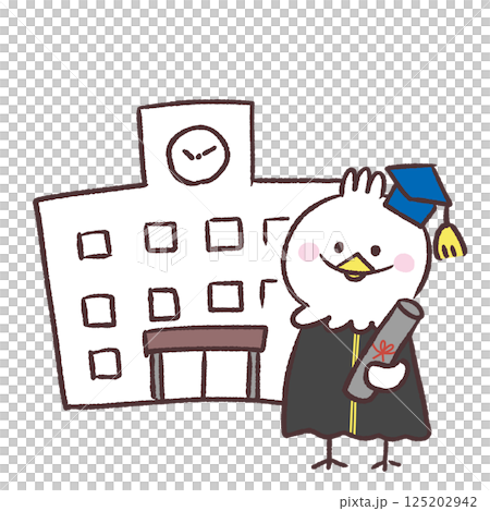 學校和白鳥插圖 125202942