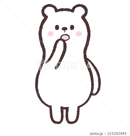 感心するシロクマのイラスト 125202945