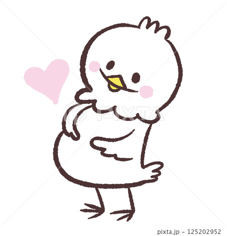 おなかが出た白い鳥のイラスト 125202952