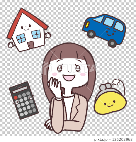 一位女士思考她想要什麼的插圖 125202968