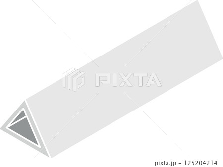 Steel beam icon with a triangle cross-section isometric view in flat color style Steel beam icon with a triangle cross-section isometric view in flat color style 125204214