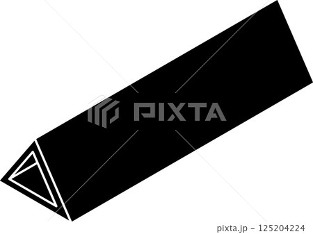 Steel beam icon with a triangle cross-section isometric view in flat glyph style Steel beam icon with a triangle cross-section isometric view in flat glyph style 125204224