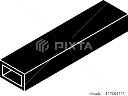 Steel beam icon with a rectangle cross-section isometric view in flat glyph style Steel beam icon with a rectangle cross-section isometric view in flat glyph style 125204225
